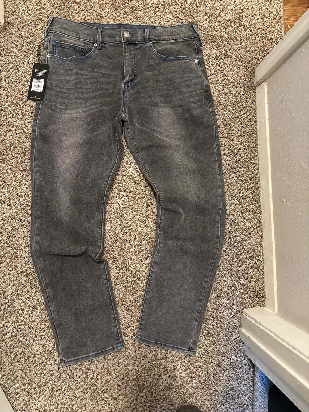 True Religion Geno Relaxed Slim Jeans Grey Phantom.Size 34x32